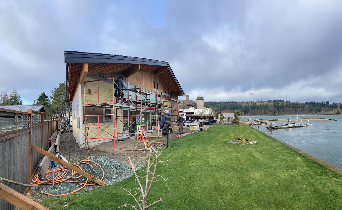 Clinton, WA - New Low Bank Waterfront Home - Substantially Completed as Soundesign Group Architects, PLLC